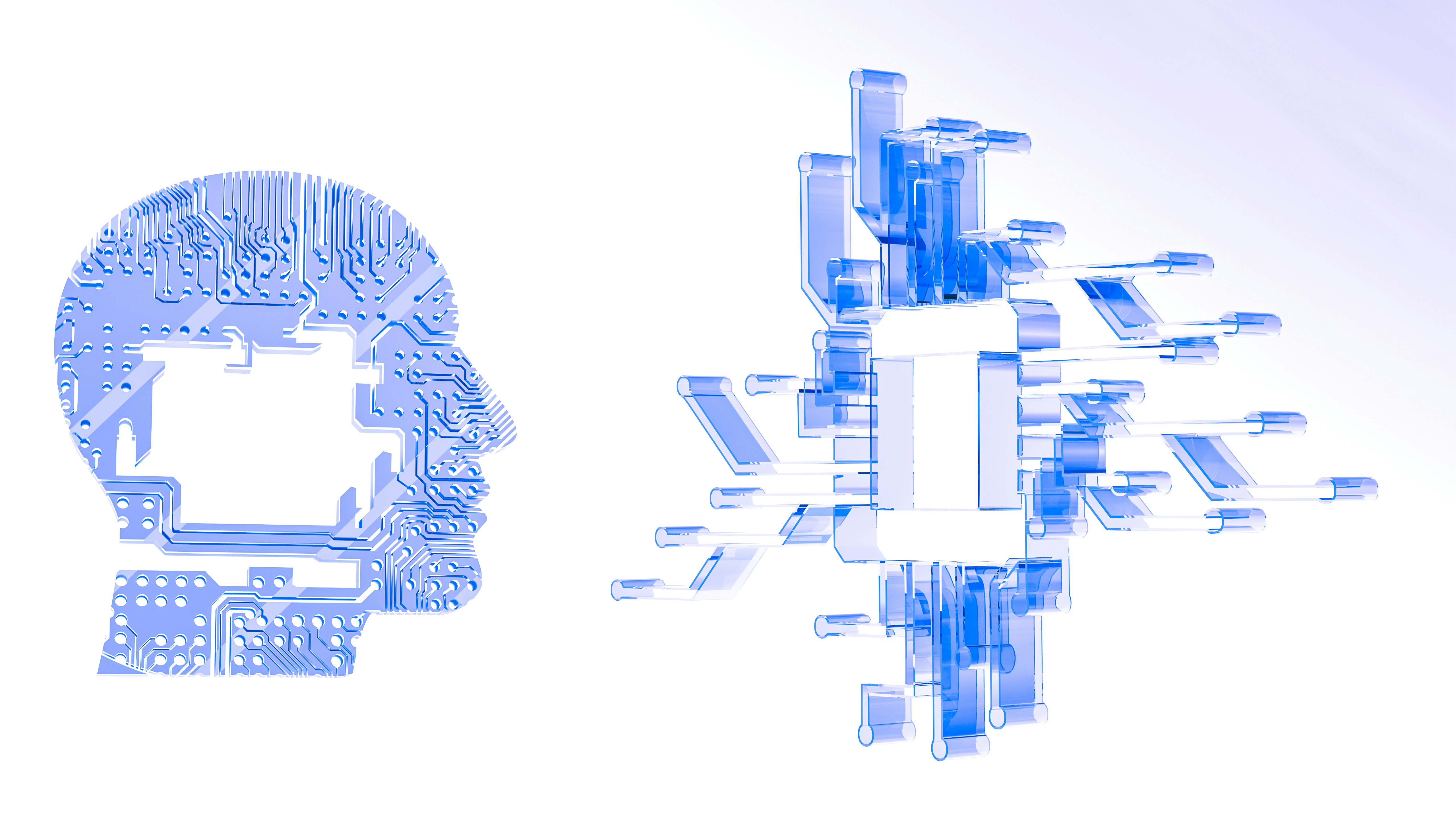 Futuristic AI technology interface for website building