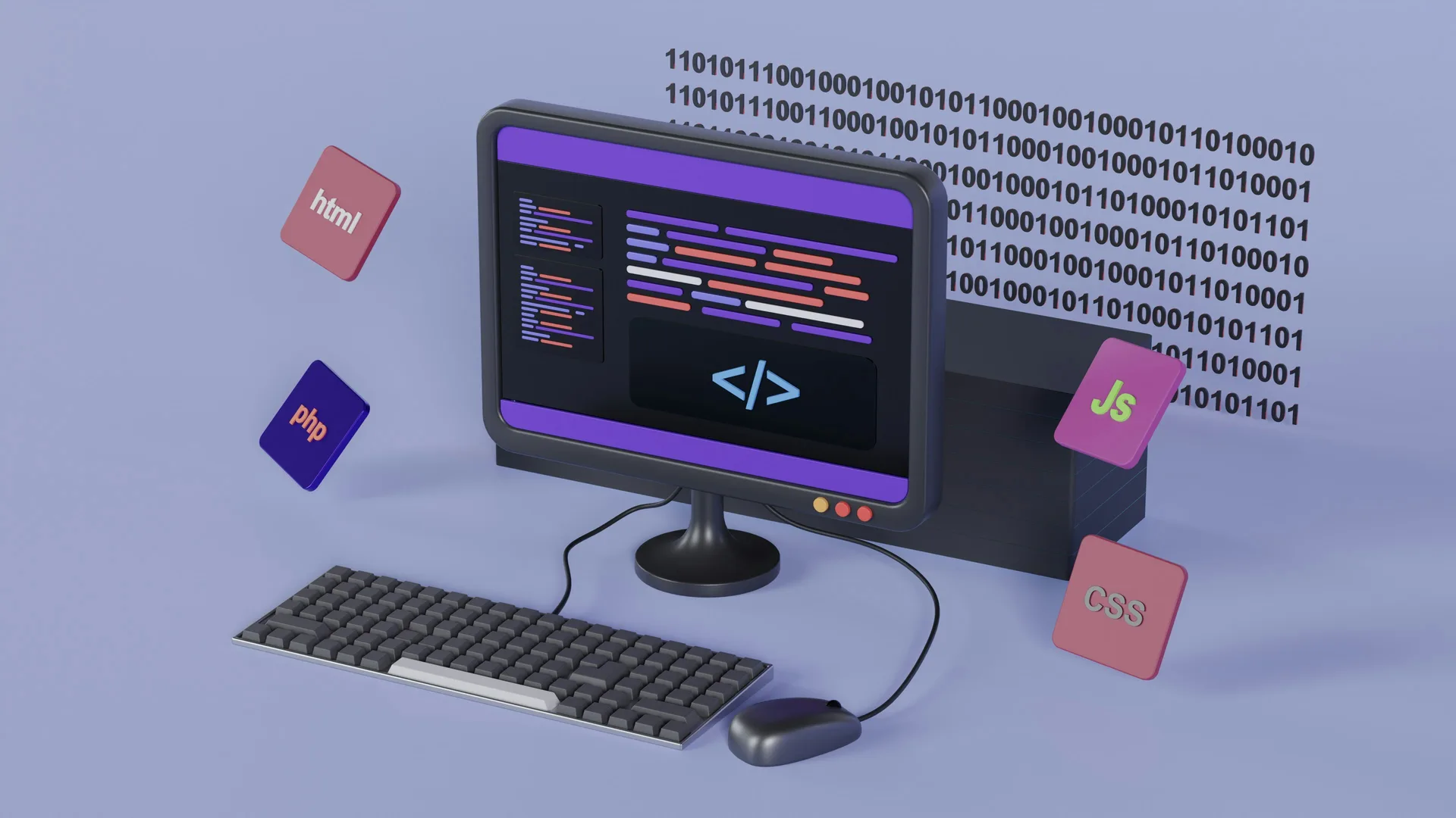 AI website builder technology showing computer workspace and development tools